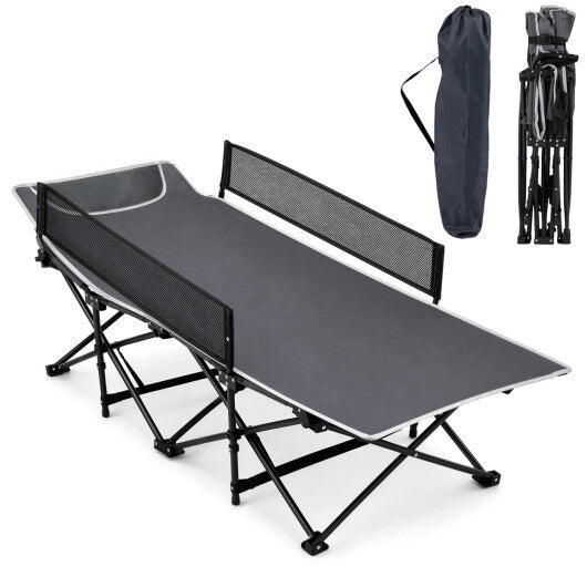 Portable Travel Toddler Cot Bed with Guardrail for Outdoor Indoor-Navy W2B