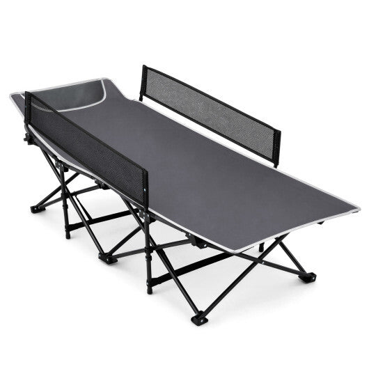 Portable Travel Toddler Cot Bed with Guardrail for Outdoor Indoor-Navy W2B