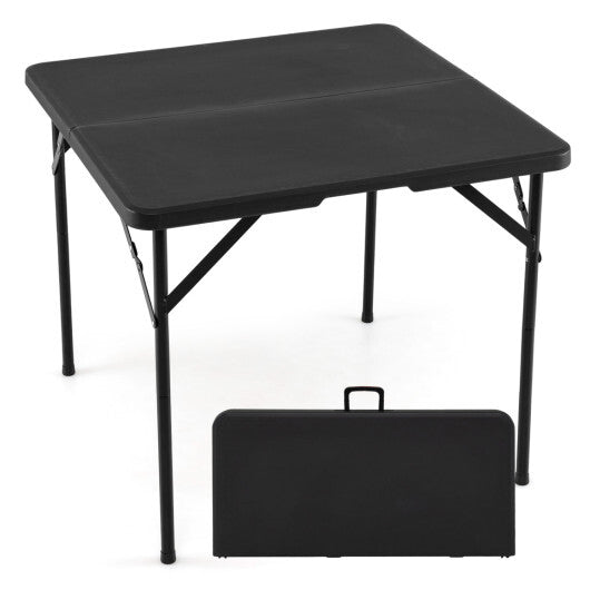 34 Inch Square Foldable Card Table with Carrying Handle-White W2B