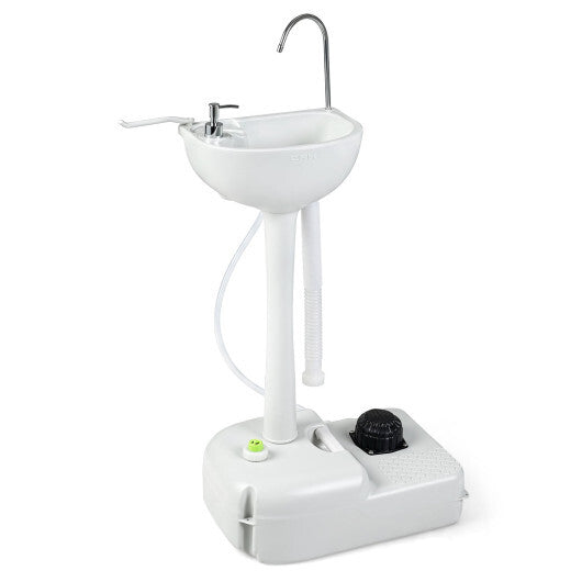 Portable Foot Pump Camping Sink with 4.5 Gal Water Tank and Soap Dispenser W2B