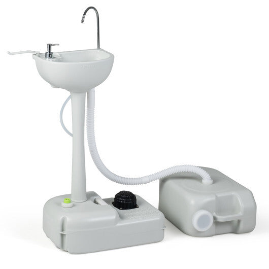 4.5 Gal Wash Basin Stand with 6.34 Gal Recovery Tank and Rolling Wheels W2B