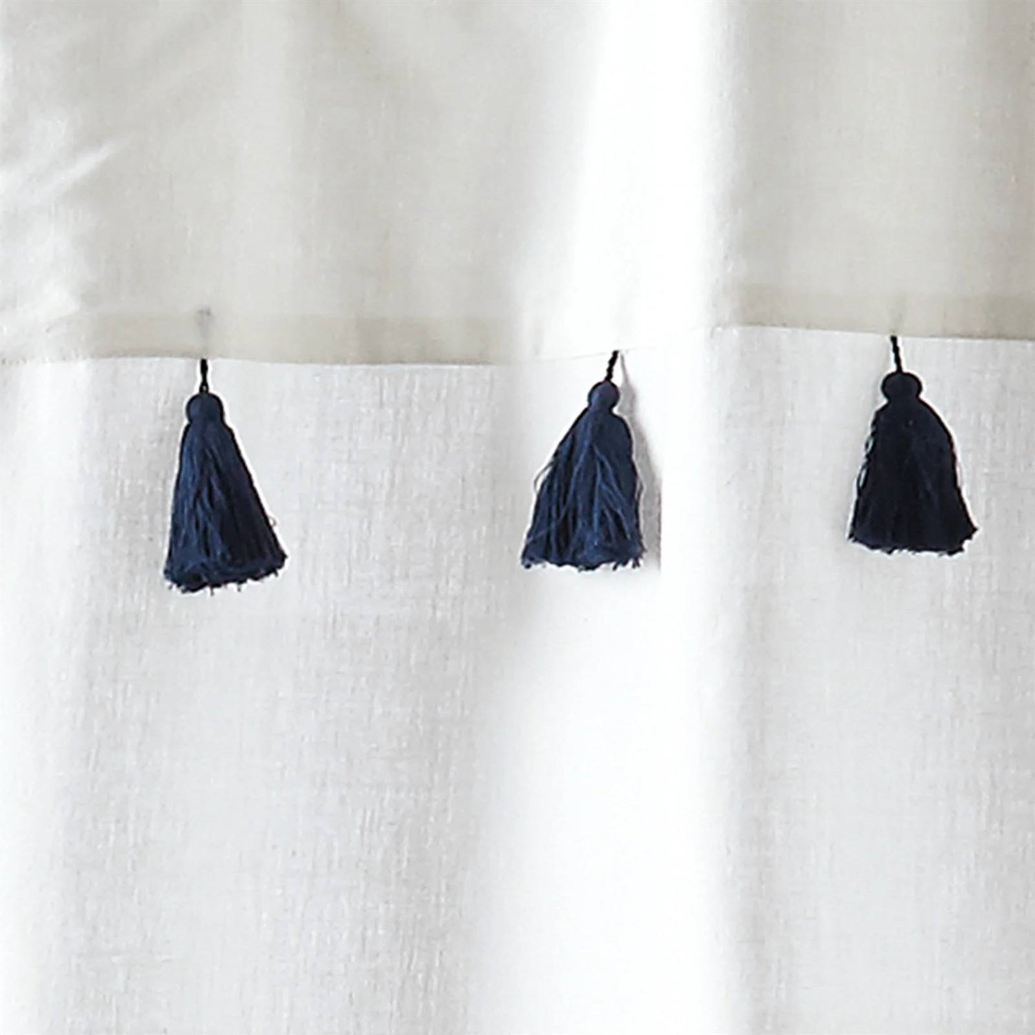72-inch Navy and White Stripes Cotton Shower Curtain FastFurnishings