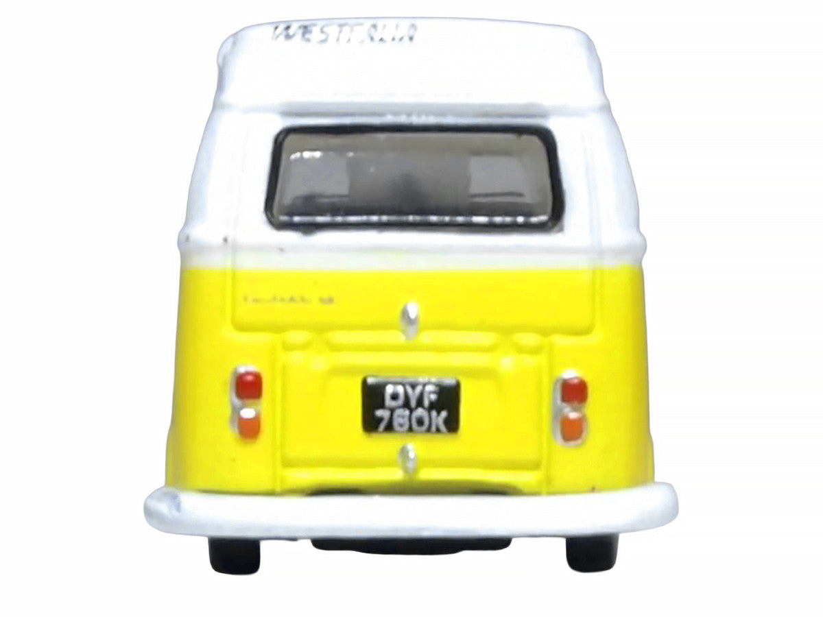 Volkswagen T2 Bay Window Camper Van Saturn Yellow and White 1/148 (N) Scale Diecast Model Car by Oxford Diecast Oxford Diecast
