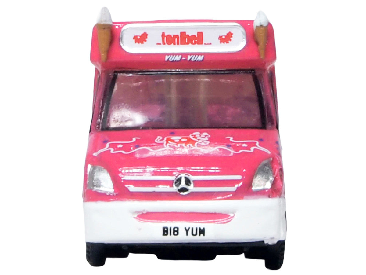 Whitby Mondial Ice Cream Van "Tonibell" Pink with Graphics 1/76 (OO) Scale Diecast Model Car by Oxford Diecast Oxford Diecast