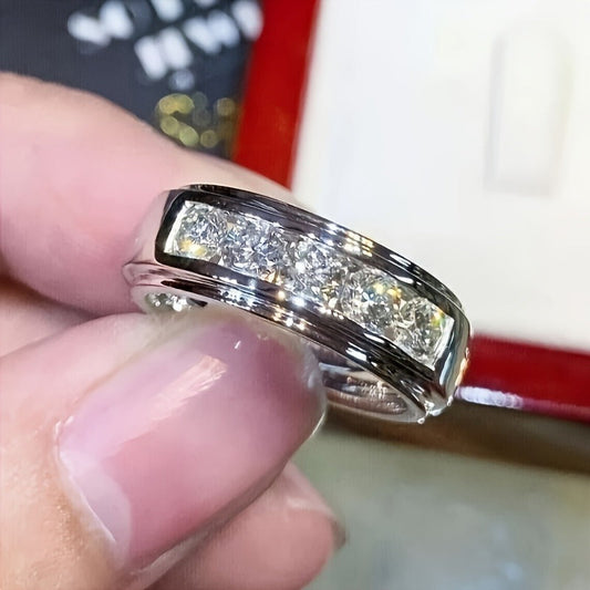 Starry Sky Exquisite High-grade Diamond Moissanite Hip Hop Ring LadyShow.Store