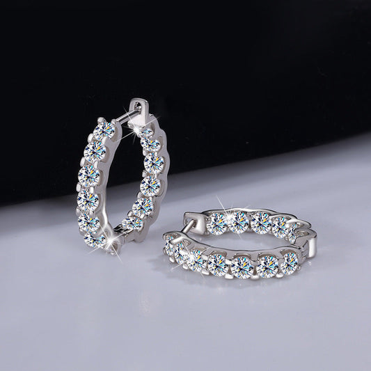 S925 Silver Moissanite Full Diamond Earrings LadyShow.Store