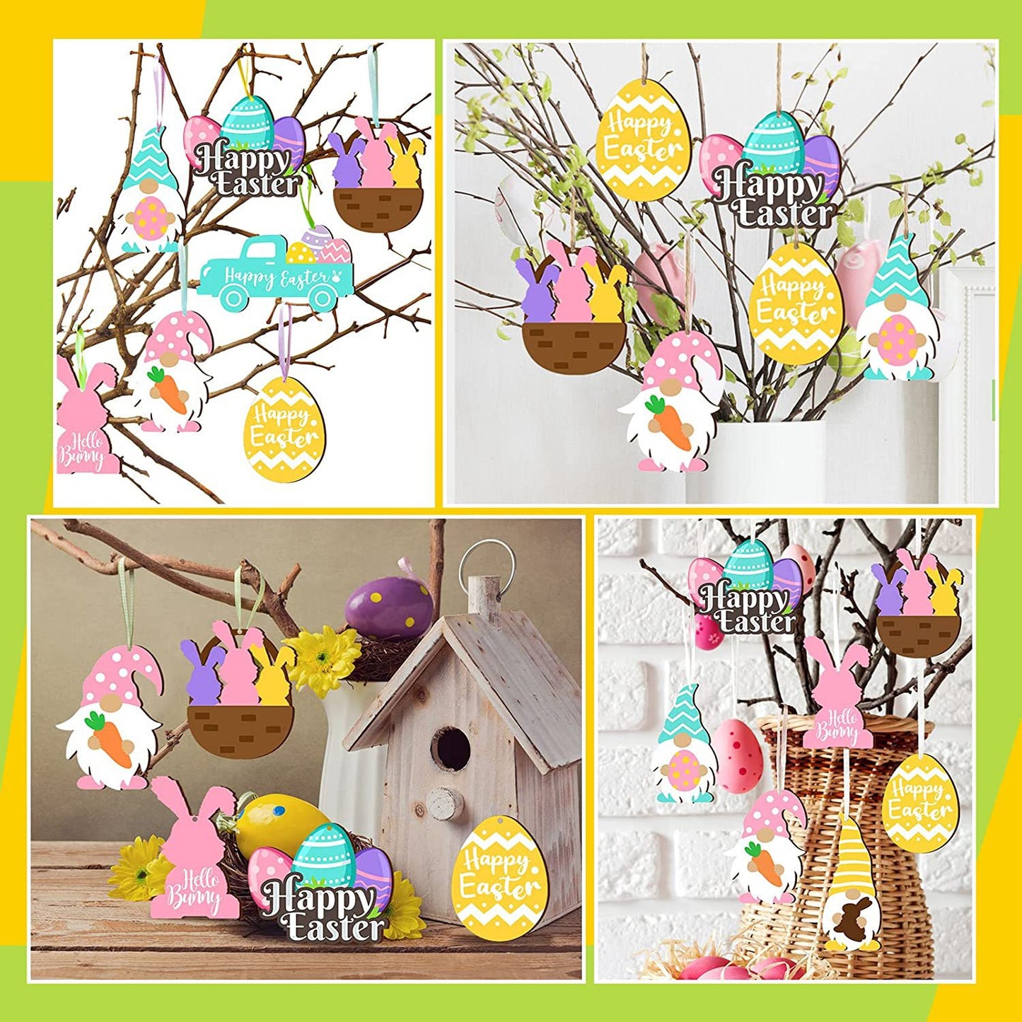 Wooden Decorated Hangtag Easter Holiday Party