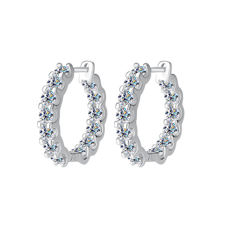 S925 Silver Moissanite Full Diamond Earrings LadyShow.Store