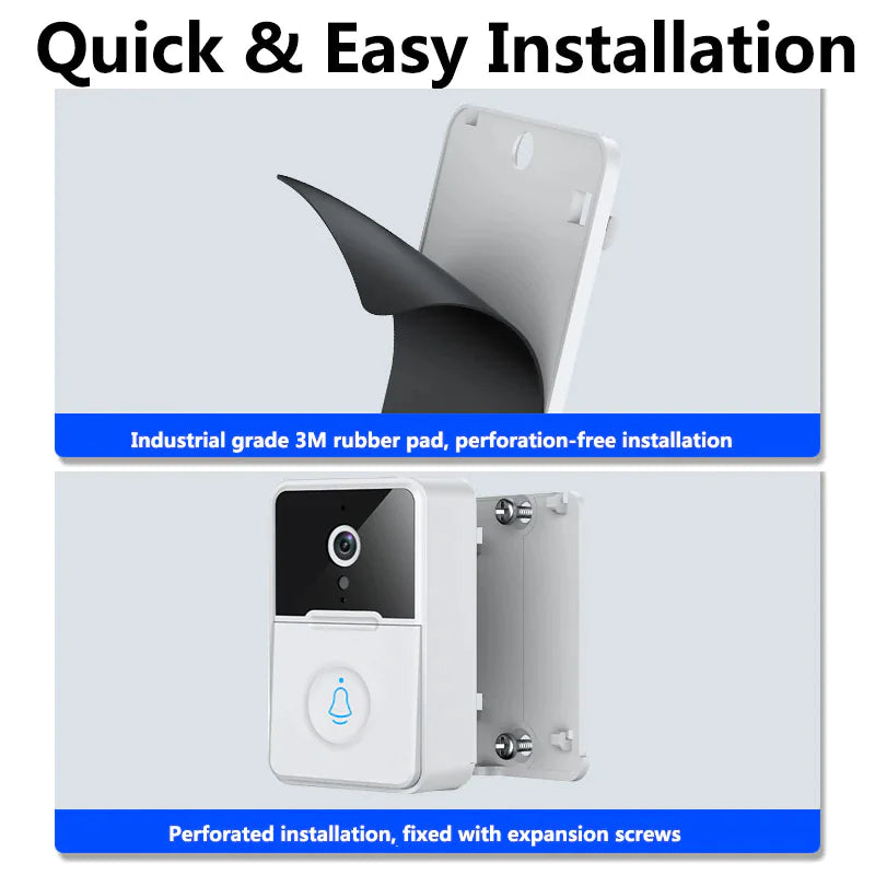 Wireless Security Smart WiFi Doorbell Intercom Video Camera Door Ring Bell Chime Pi-Mart