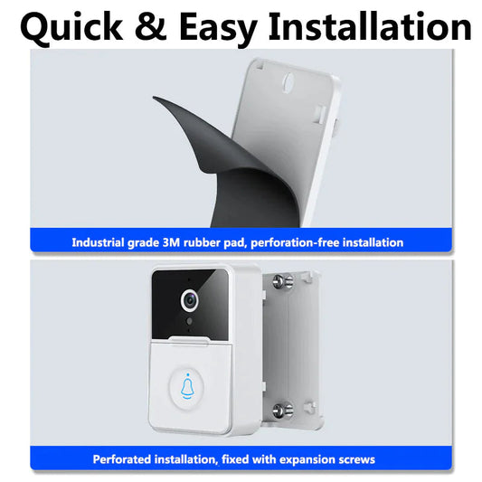 Wireless Security Smart WiFi Doorbell Intercom Video Camera Door Ring Bell Chime Pi-Mart