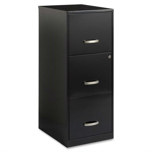 Black Metal 3-Drawer Vertical Filing Cabinet - Great for Home Office FastFurnishings