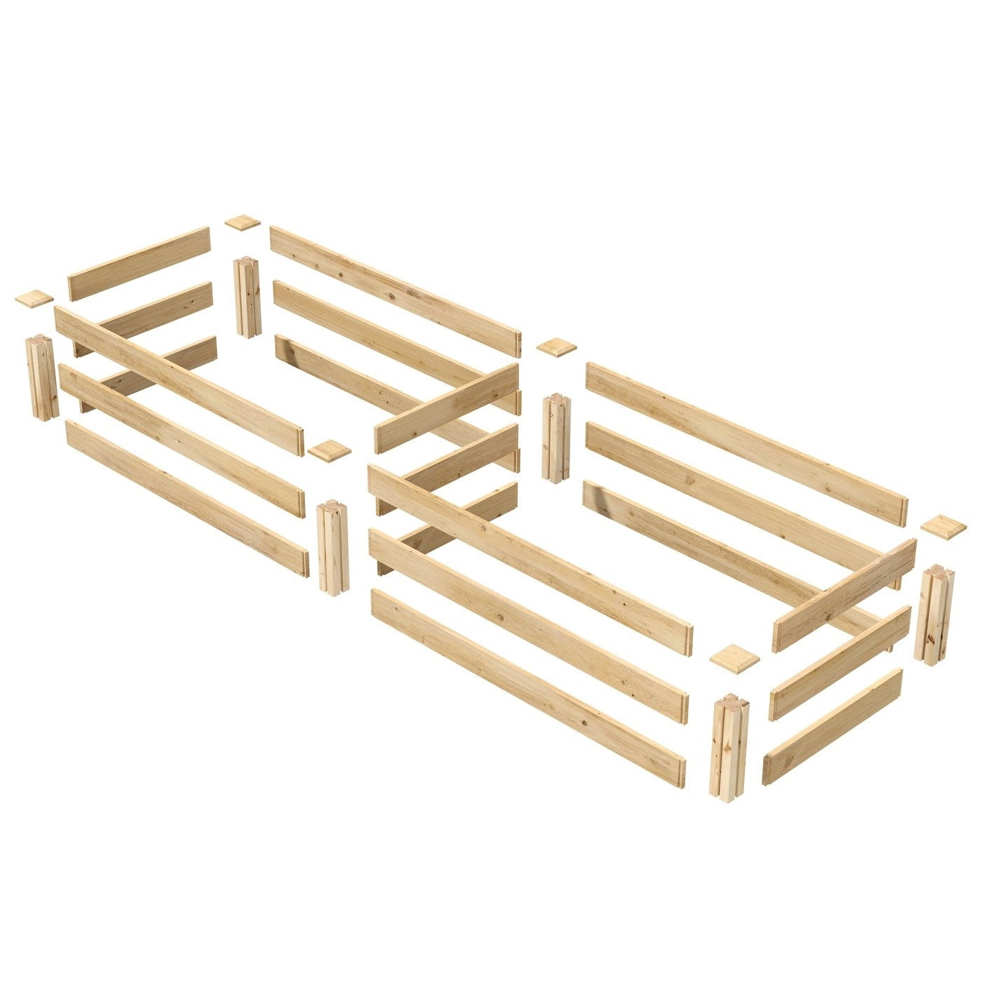 Pine Wood 2-Ft x 8-Ft Outdoor Raised Garden Bed Planter Frame - Made in USA FastFurnishings