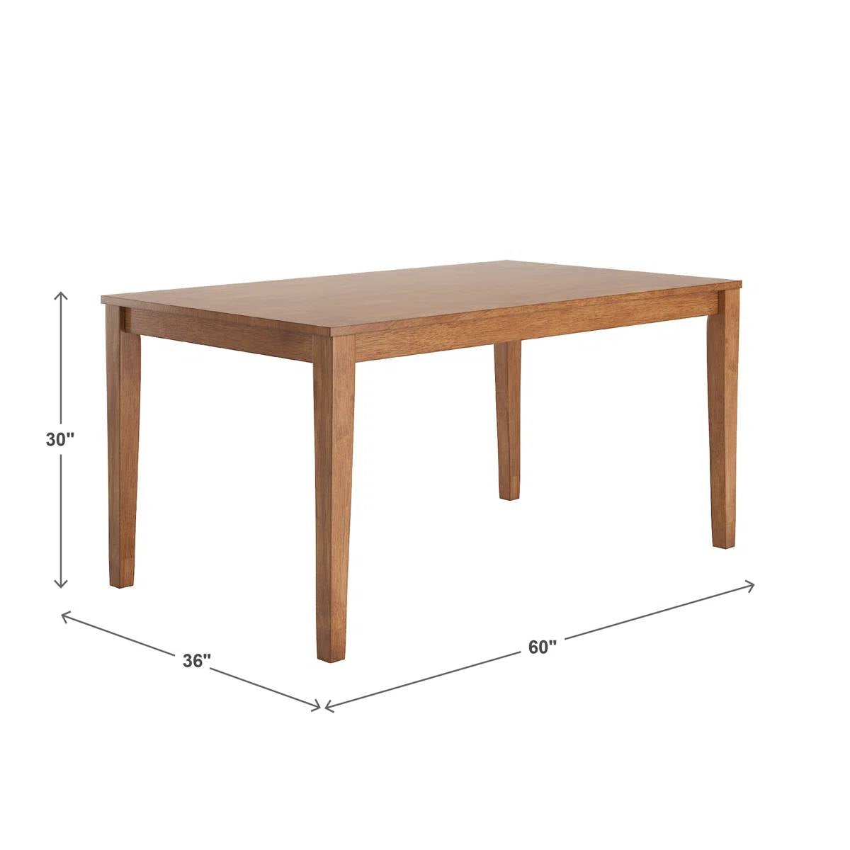Modern Farmhouse 36 x 60 inch Rectangular Dining Table in Oak Wood Finish-4