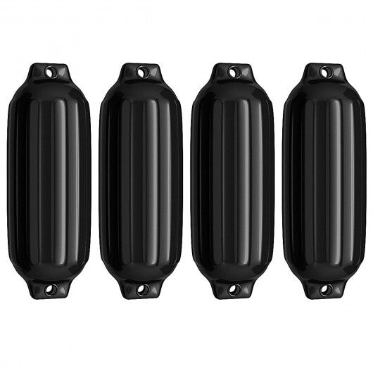 4 Ribbed Marine 8.5" x 27"  Boat Fender Vinyl Bumper-Black - Color: Black W2B