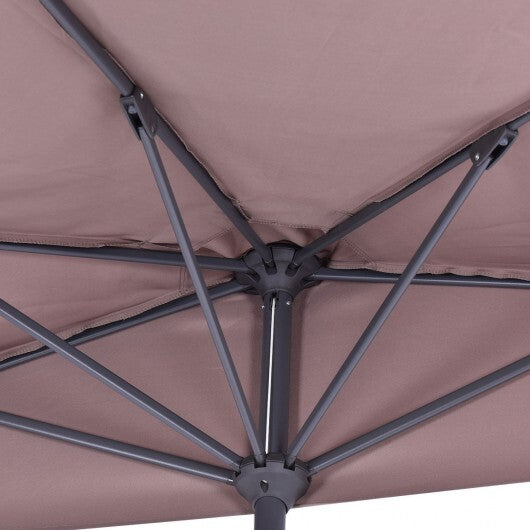 9' Half Round Patio Umbrella Sunshade without Weight Base
