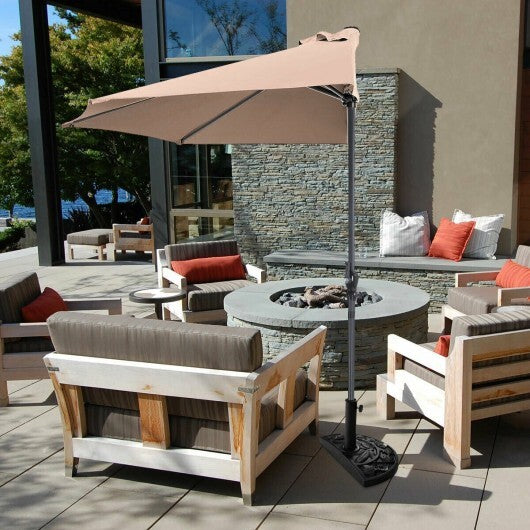 9' Half Round Patio Umbrella Sunshade without Weight Base