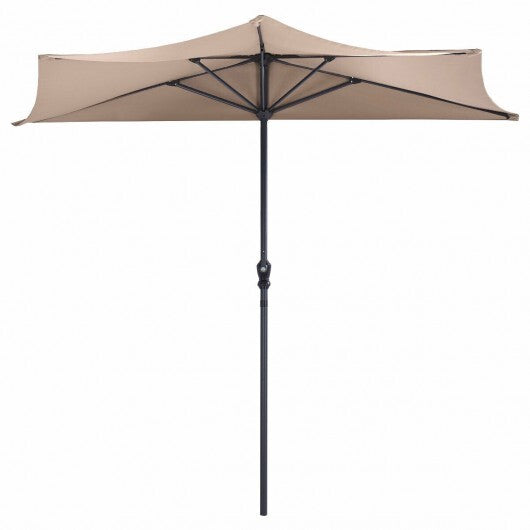 9' Half Round Patio Umbrella Sunshade without Weight Base