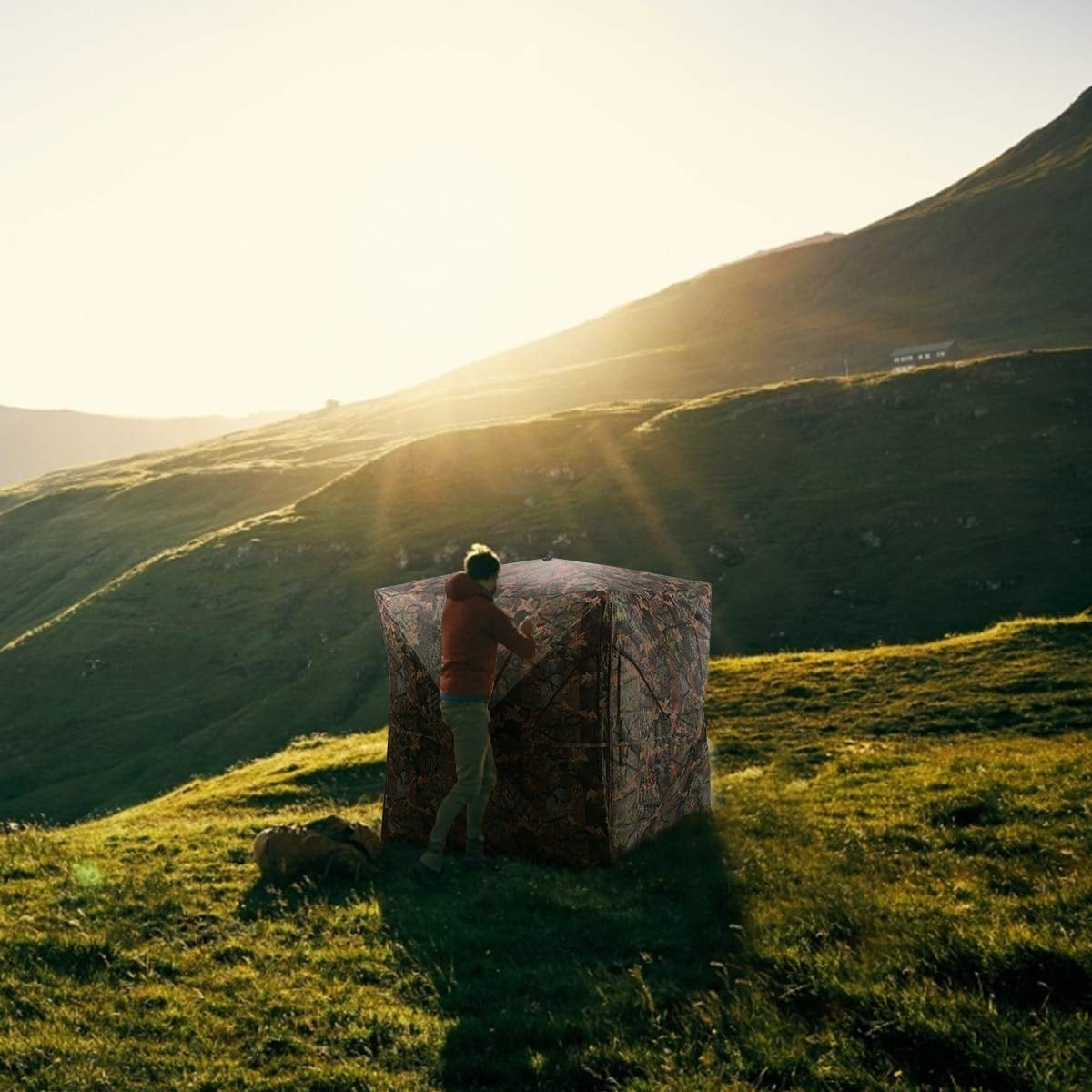 Ground Hunting Blind Portable Deer Pop Up Camo Hunter W2B