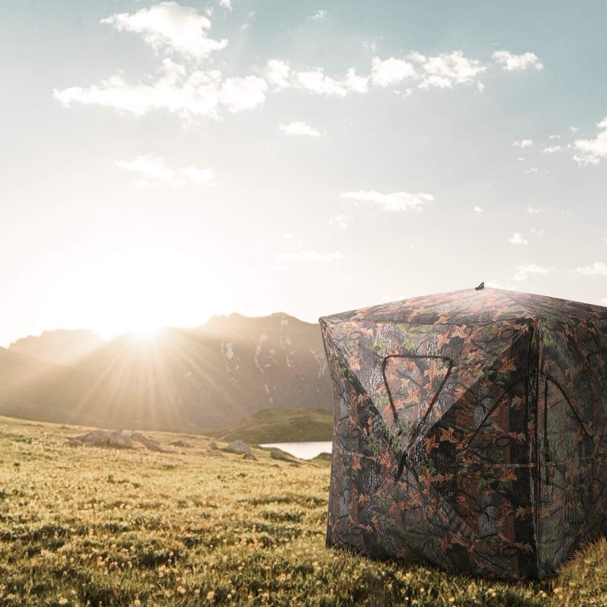 Ground Hunting Blind Portable Deer Pop Up Camo Hunter W2B