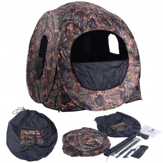 Portable Pop up Ground Camo Blind Hunting Enclosure W2B