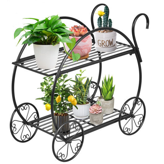 Heavy Duty Metal Flower Cart Plant Stand W2B