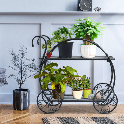 Heavy Duty Metal Flower Cart Plant Stand W2B
