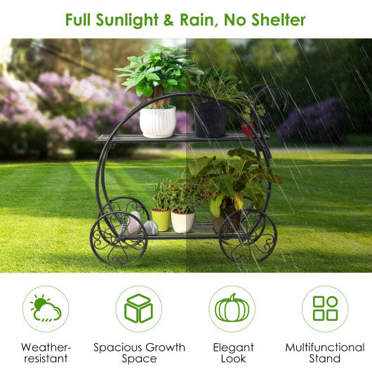 Heavy Duty Metal Flower Cart Plant Stand W2B