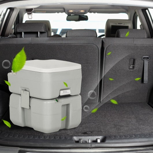 5.3 Gallon Portable Travel Toilet with Piston Pump Flush W2B