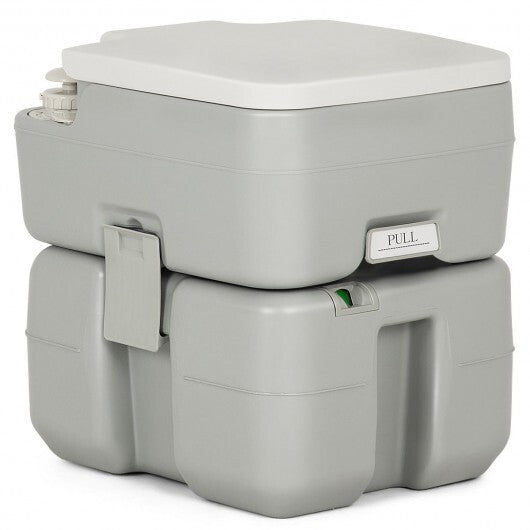 5.3 Gallon Portable Travel Toilet with Piston Pump Flush W2B