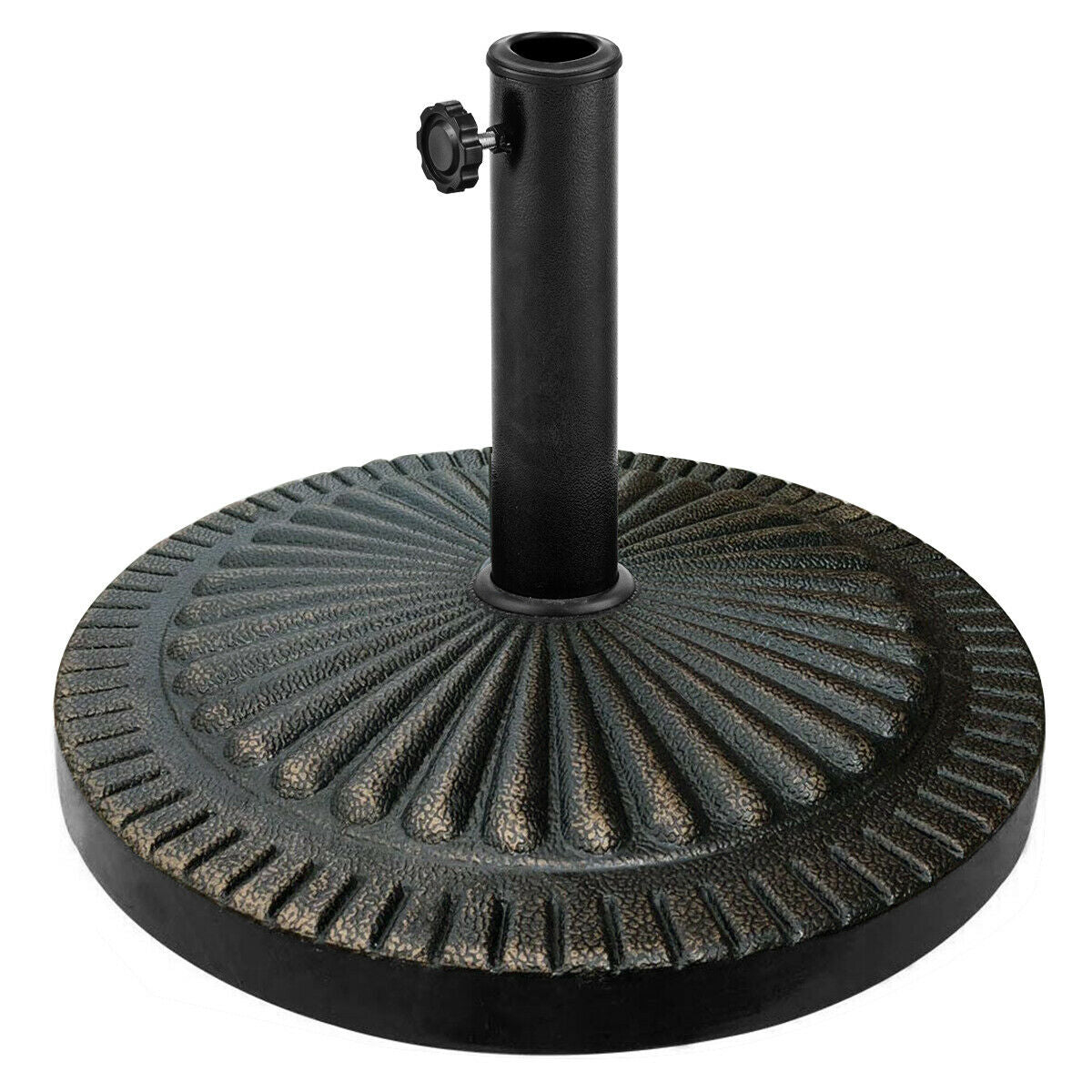 31.5 lbs Market Heavy-Duty Outdoor Stand Bronze Umbrella Base - Color: Black W2B