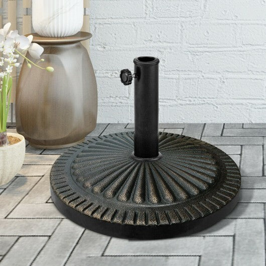 31.5 lbs Market Heavy-Duty Outdoor Stand Bronze Umbrella Base - Color: Black W2B
