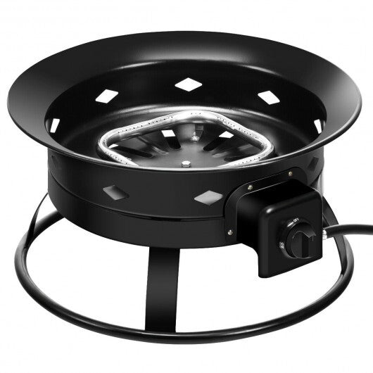 58 000BTU Firebowl Outdoor Portable Propane Gas Fire Pit with Cover and Carry Kit W2B