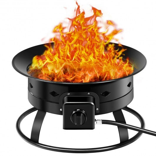 58 000BTU Firebowl Outdoor Portable Propane Gas Fire Pit with Cover and Carry Kit W2B