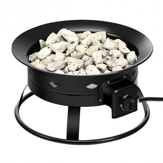 58 000BTU Firebowl Outdoor Portable Propane Gas Fire Pit with Cover and Carry Kit W2B