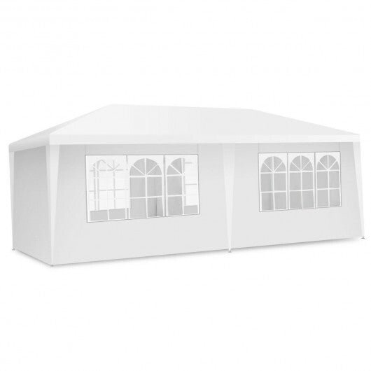 10 x 20 Feet 6 Sidewalls Canopy Tent with Carry Bag-White W2B