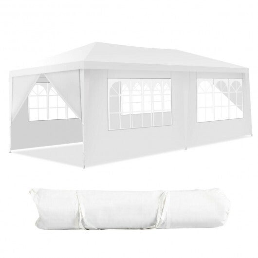 10 x 20 Feet 6 Sidewalls Canopy Tent with Carry Bag-White W2B