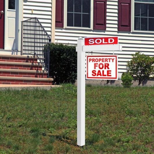 6 Feet Vinyl UPVC Real Estate Sign Post Realtor Yard Sign Post-Black W2B