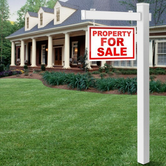 6 Feet Vinyl UPVC Real Estate Sign Post Realtor Yard Sign Post-Black W2B