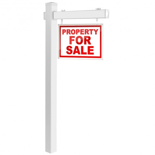 6 Feet Vinyl UPVC Real Estate Sign Post Realtor Yard Sign Post-Black W2B