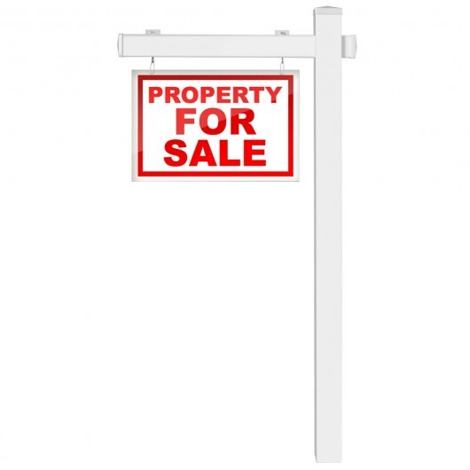 6 Feet Vinyl UPVC Real Estate Sign Post Realtor Yard Sign Post-Black W2B