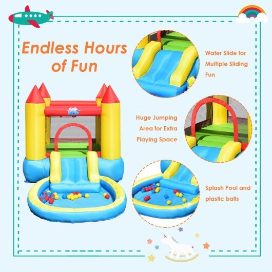 Kids Inflatable Bounce House Castle with Balls Pool and Bag W2B