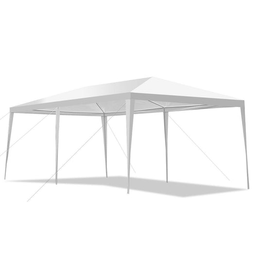 10 x 20 Feet Waterproof Canopy Tent with Tent Peg and Wind Rope - Color: White W2B