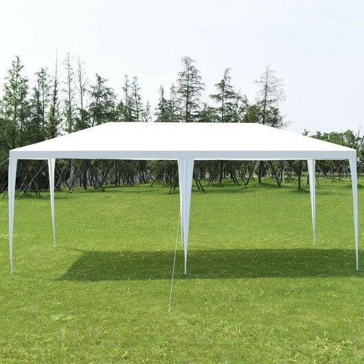 10 x 20 Feet Waterproof Canopy Tent with Tent Peg and Wind Rope - Color: White W2B