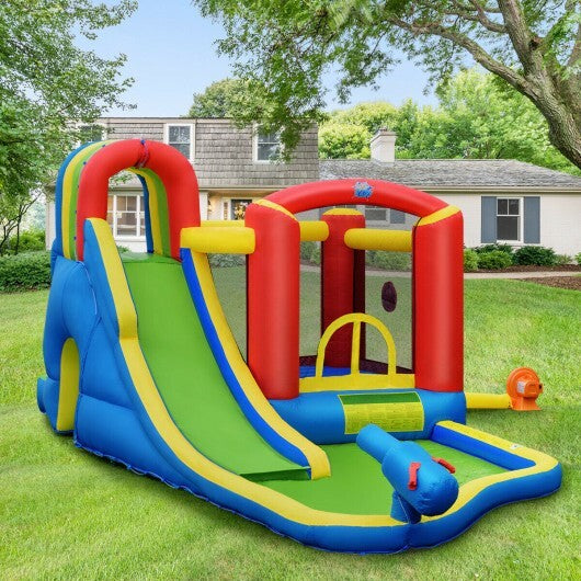 Inflatable Kid Bounce House Slide Climbing Splash Park Pool Jumping Castle Without Blower