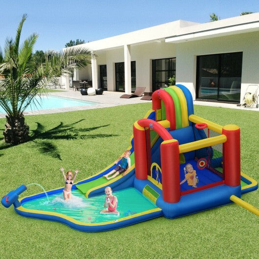 Inflatable Kid Bounce House Slide Climbing Splash Park Pool Jumping Castle Without Blower