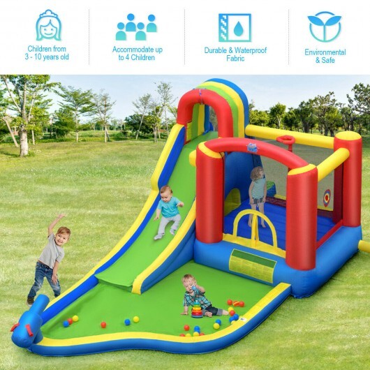 Inflatable Kid Bounce House Slide Climbing Splash Park Pool Jumping Castle Without Blower