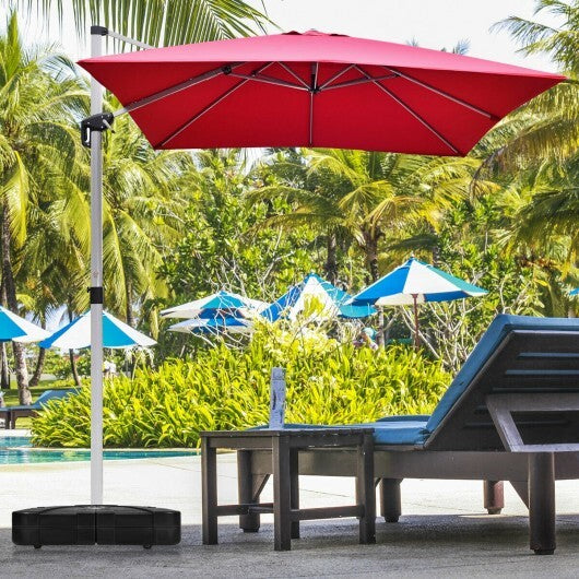 260 lbs Offset Patio Umbrella Base with Wheels Sand Water Filled W2B