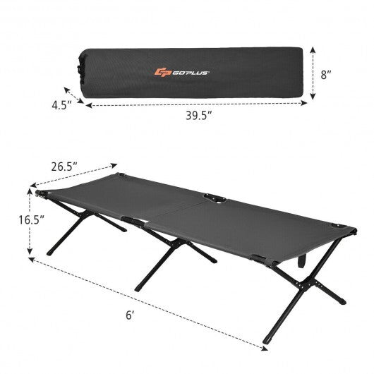 Adults Kids Folding Camping Cot-Gray W2B