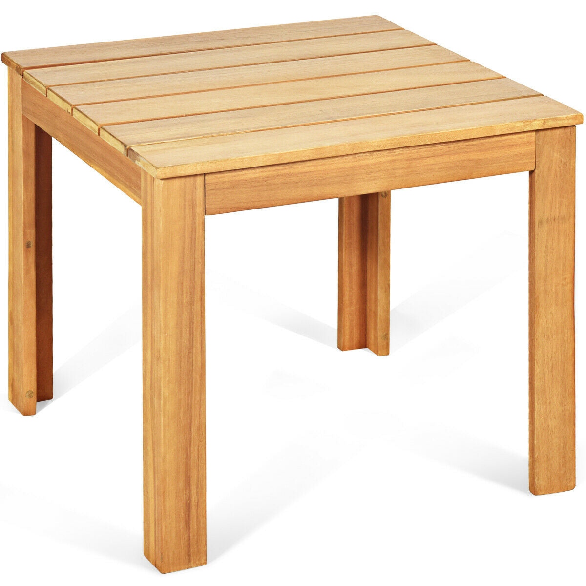 Wooden Square Patio Coffee Bistro Table-Natural - Color: Natural W2B
