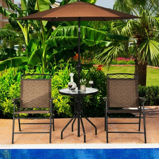 3 Pieces Outdoor Bistro Dining Furniture Set with 1.57 Inch Umbrella Hole